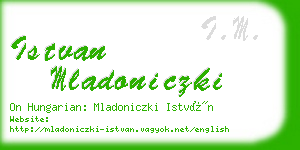 istvan mladoniczki business card